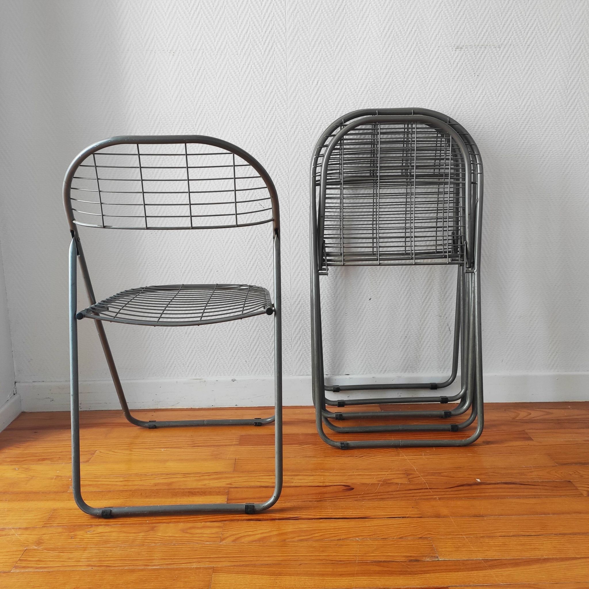4 vintage folding chairs 1980 Niels Gammelgaard