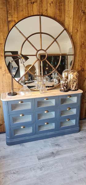 cabinet with drawers grainetier patina gray and raw top
