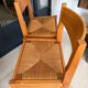 Pair of solid elm chairs with straw – Maison Regain, here