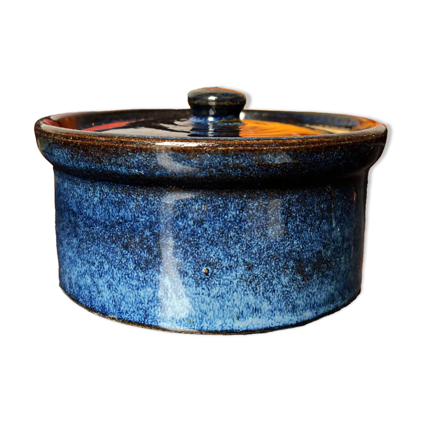 Pearson Chesterfield England blue vintage earthenware pot half pint