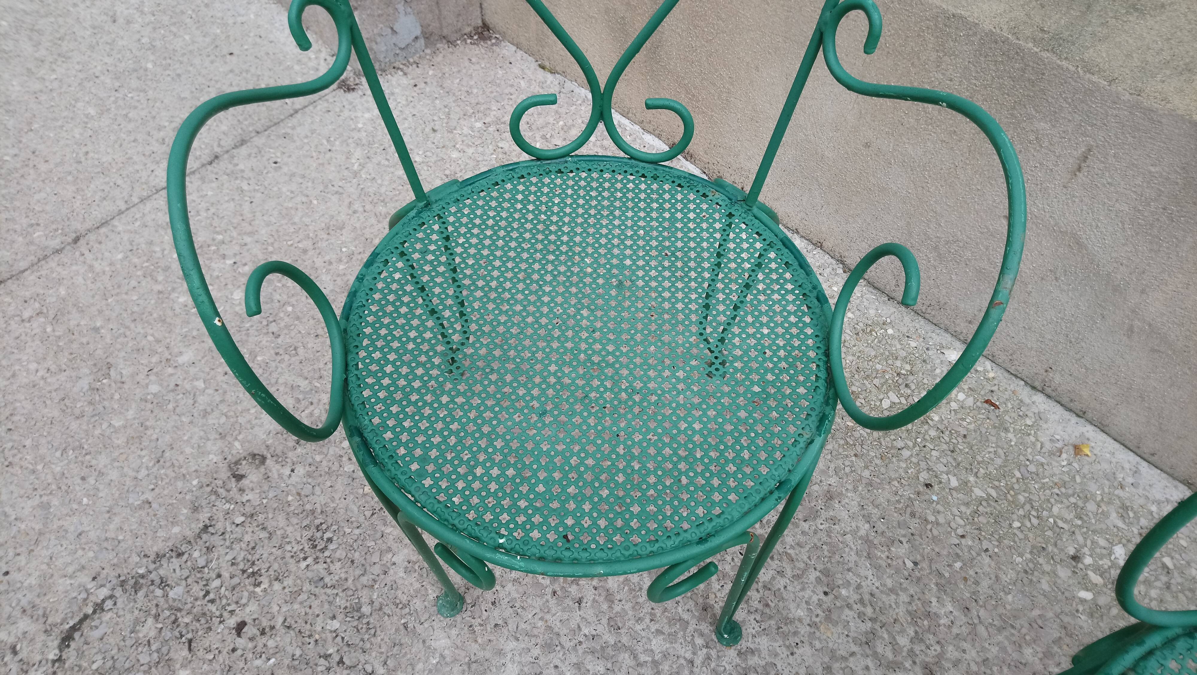 Suite de 4 fauteuils de jardin années 60