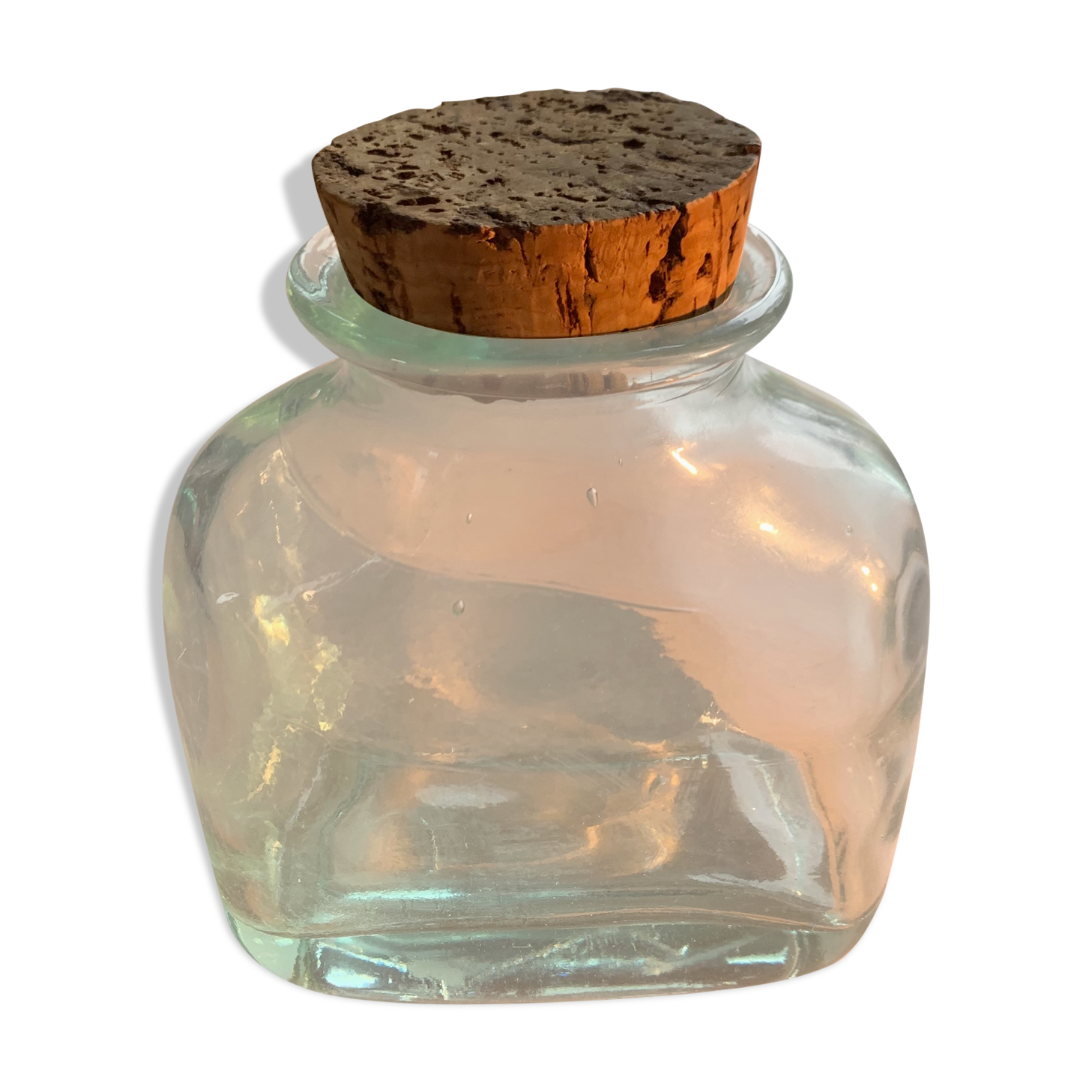 bubbled glass jar with vintage cork