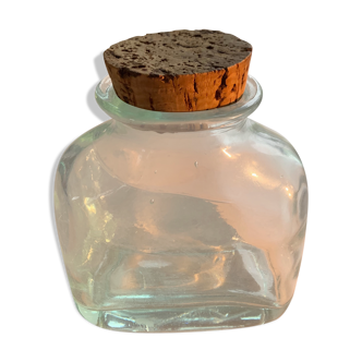 bubbled glass jar with vintage cork