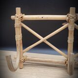 Wall-mounted rattan coat rack 4 hooks