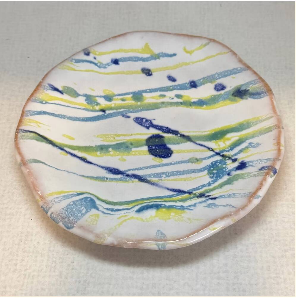 Hagi Ware Hand-Trailed Plate, 13.5 cm — Seseragi