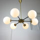 Mid-century sputnik brass and opaline glass chandelier