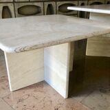 Square travertine coffee tables