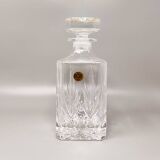 1970s crystal decanter with 2 crystal glasses by rcr. made in italy