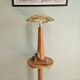 Large nautical lamp in wood and brass from the 80s