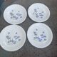 Set of 4 dessert plates Longchamp model of old bluebells.