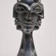 Vase sculpture with four faces by Jean Marais Vallauris
