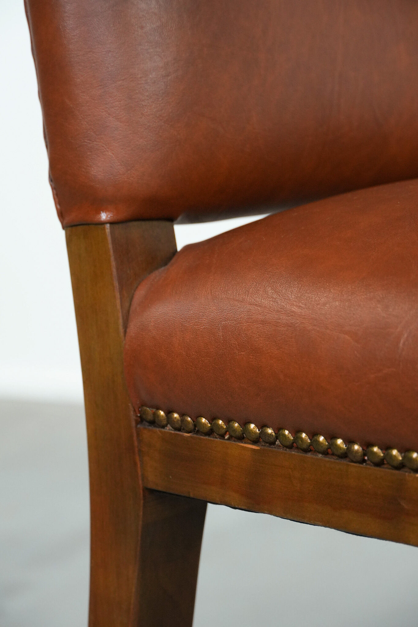 Vintage Scandinavian wooden and cowhide side/desk/chair from the 60s/70s