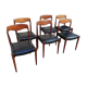 6 chaises scandinaves en skai noir