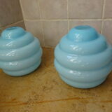 Opaline globes for chandelier