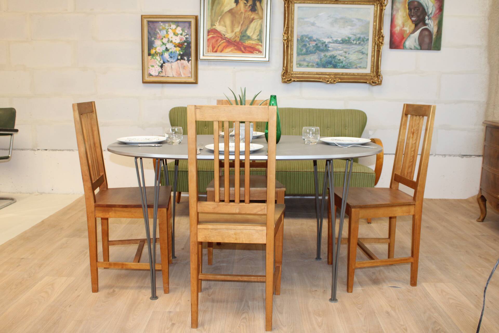 6 vintage Axel Larson chairs from mobel-shop suede