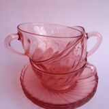 Arcoroc rosaline cups with saucers