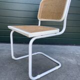 Set of 4 Cesca b32 model chairs in white by Marcel Breuer