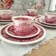 Coffee service 12 rooms 4 people Villeroy & Boch model Rusticana red English décor