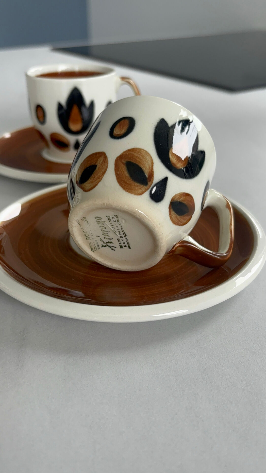 Set of 4 Boch La Louvière Kimono coffee cups with saucers – Service