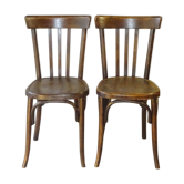 2 chaises bistrot Fischel de 1938, assise bois