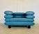 Chaise lounge suédoise vintage rétro en cuir turquoise