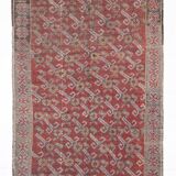 Rug For Living Room Red Turkish Kilim Rug, 151x336Cm
