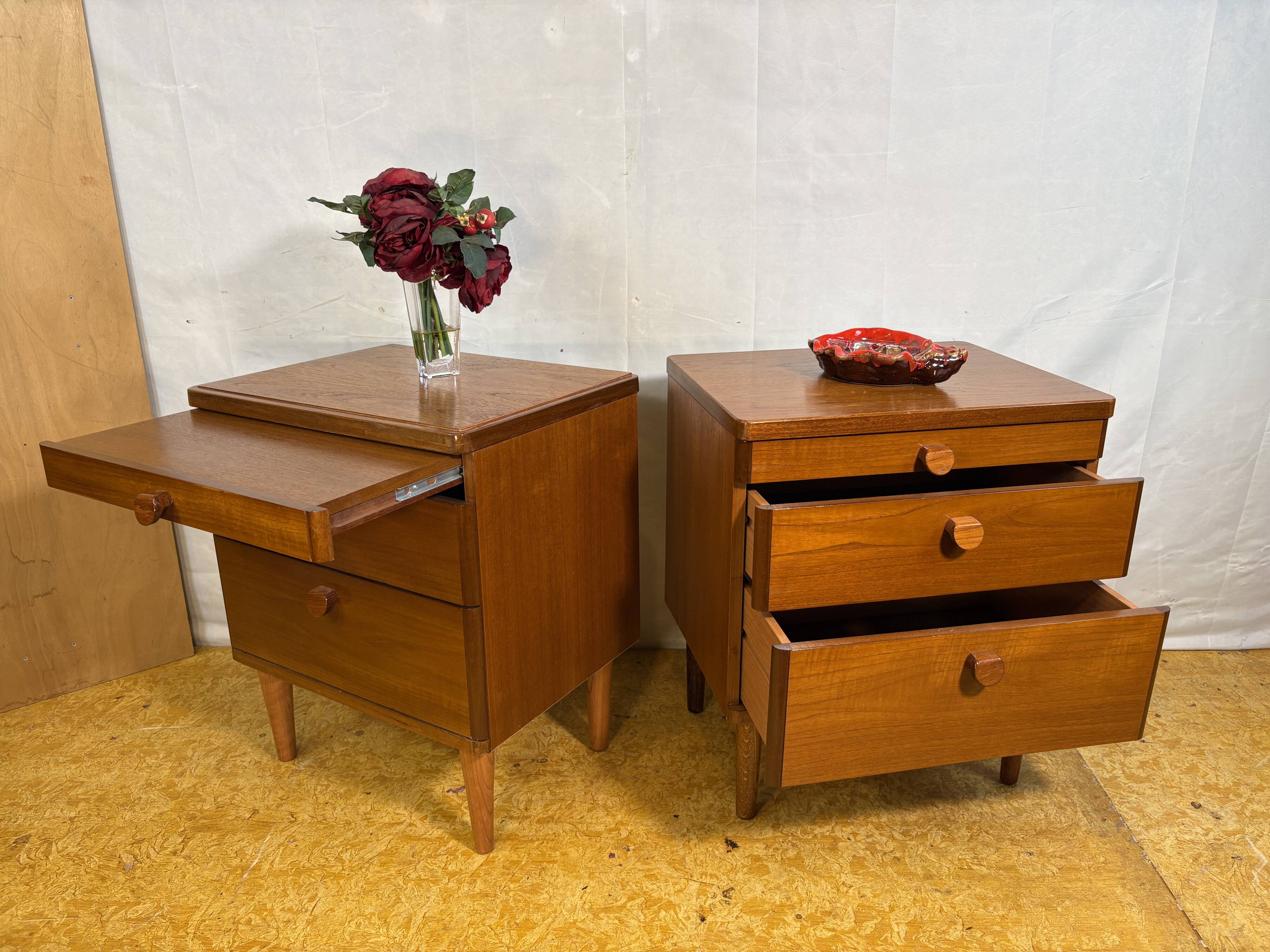 Pair of teak bedside tables by Stag, 1960-1970