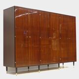 Large vintage mid century modern 6-door wardrobe in teak, 1960s