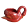 Poet Laval swan hides zoomorphic pot in burgundy ceramic.