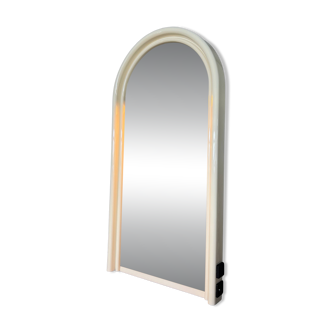 Vintage 1970s Illuminated Mirror with Built-In Socket