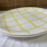 Set of 2 flat plates Salins yellow tiles diameter 24.3 cm