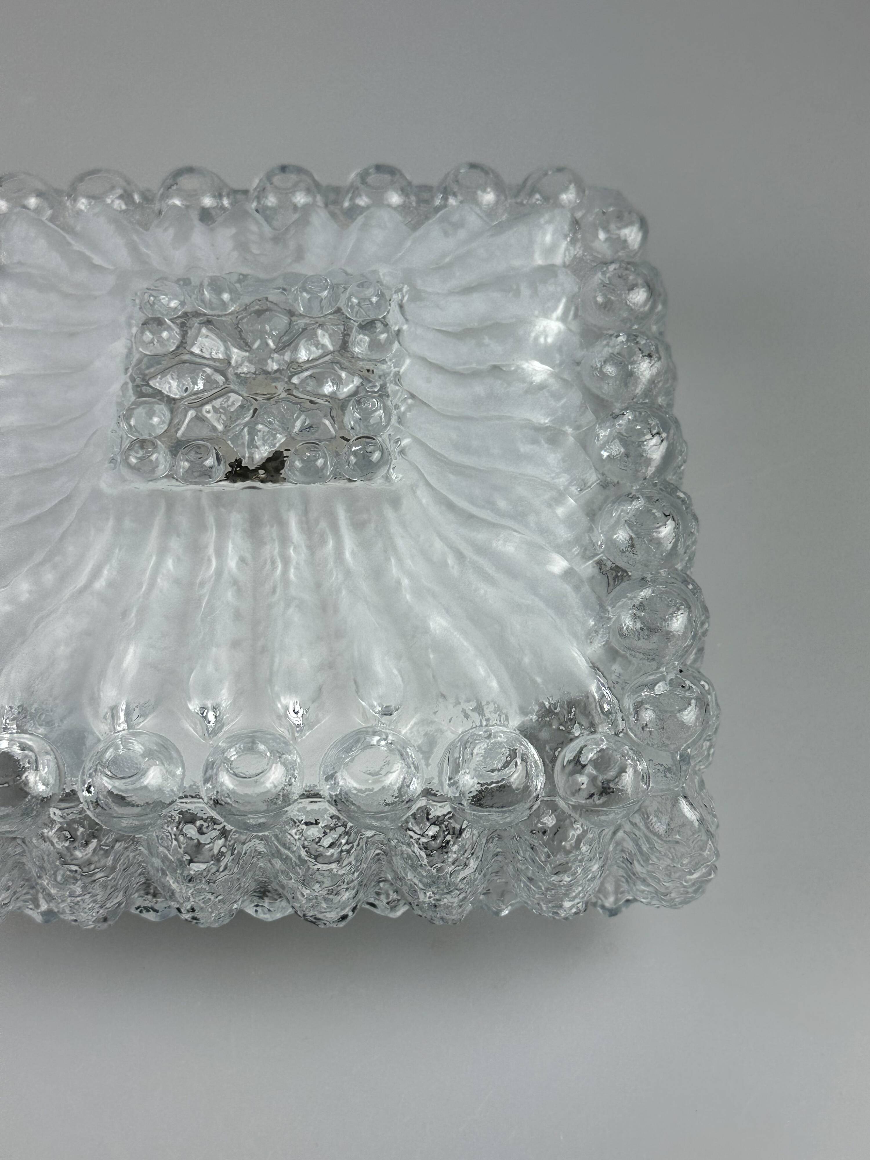 1960s/70s Ceiling Lamp, Flush Mount Glass, German Design