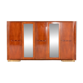 Armoire italienne en placage d'érable du milieu du siècle des années 1950