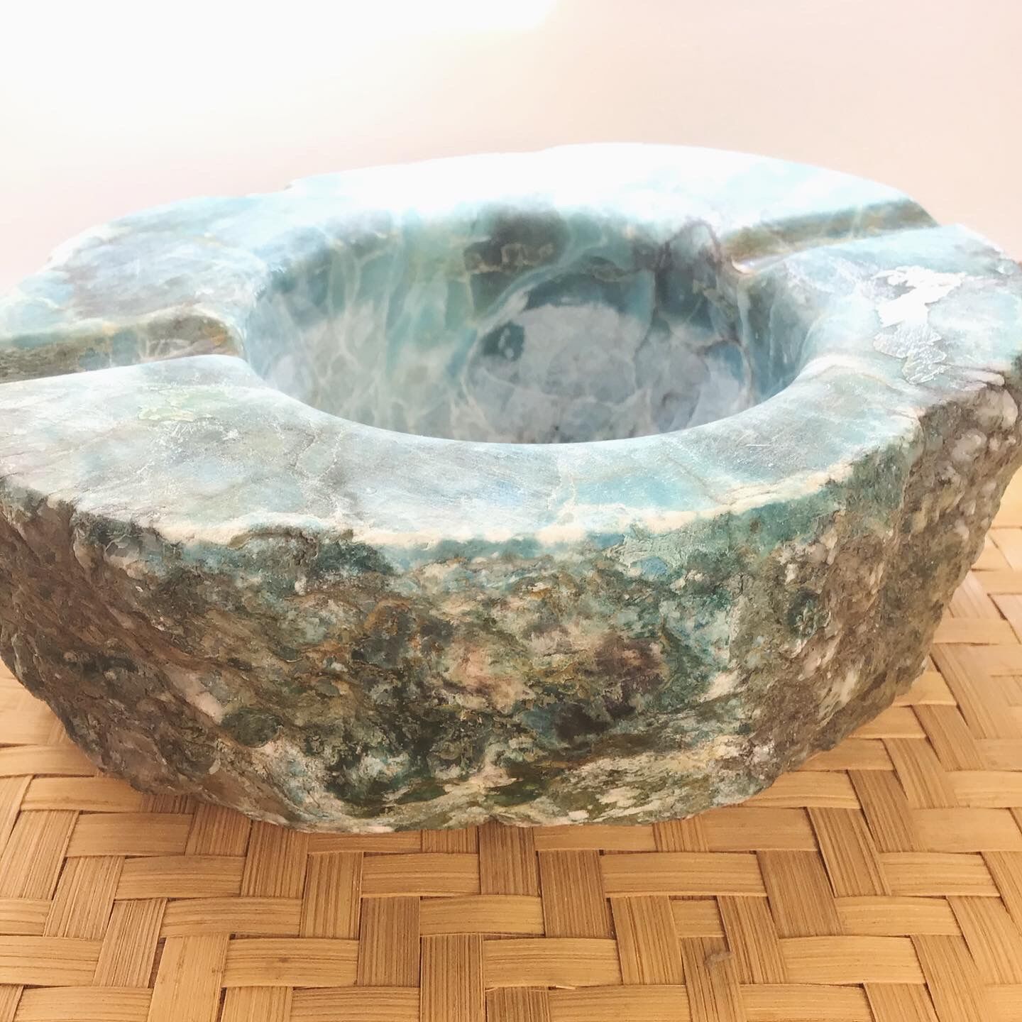 Brutalist ashtray in blue marble