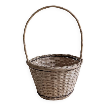 Panier rond en osier bois clair