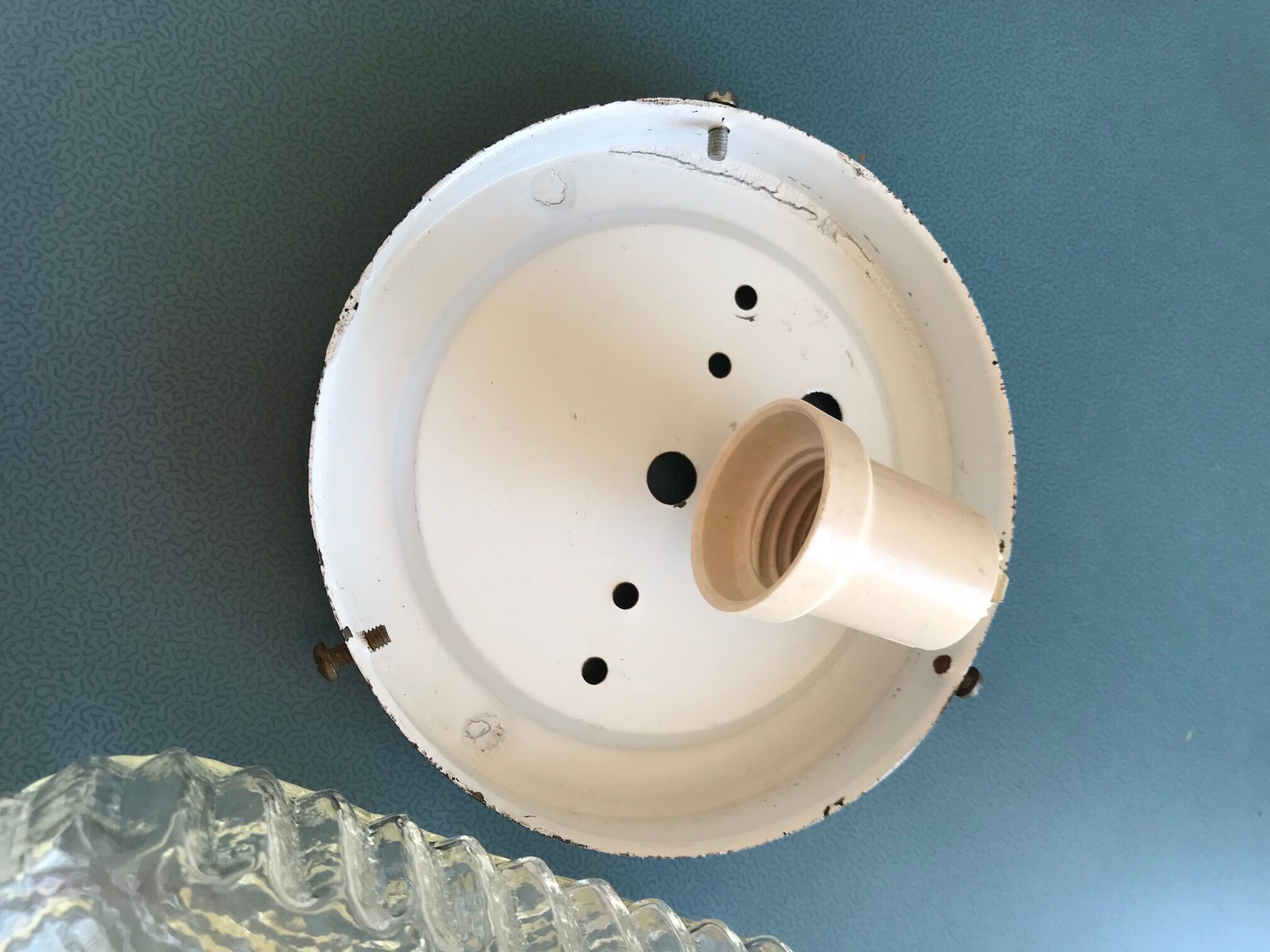 Molded glass hanging lamp