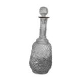Carafe à vin en verre ciselé  transparent vintage