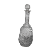 Vintage transparent chiseled glass wine decanter