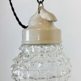 Vintage White Porcelain Pendant Light, 1970s