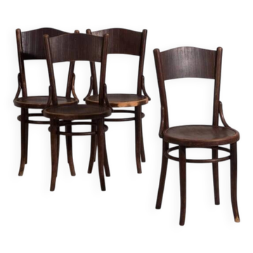 Thonet-Mundus bentwood chairs (circa 1920). Set of 4, no. 3