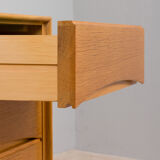 Scandinavian oak sideboard with sliding doors and 4 drawers