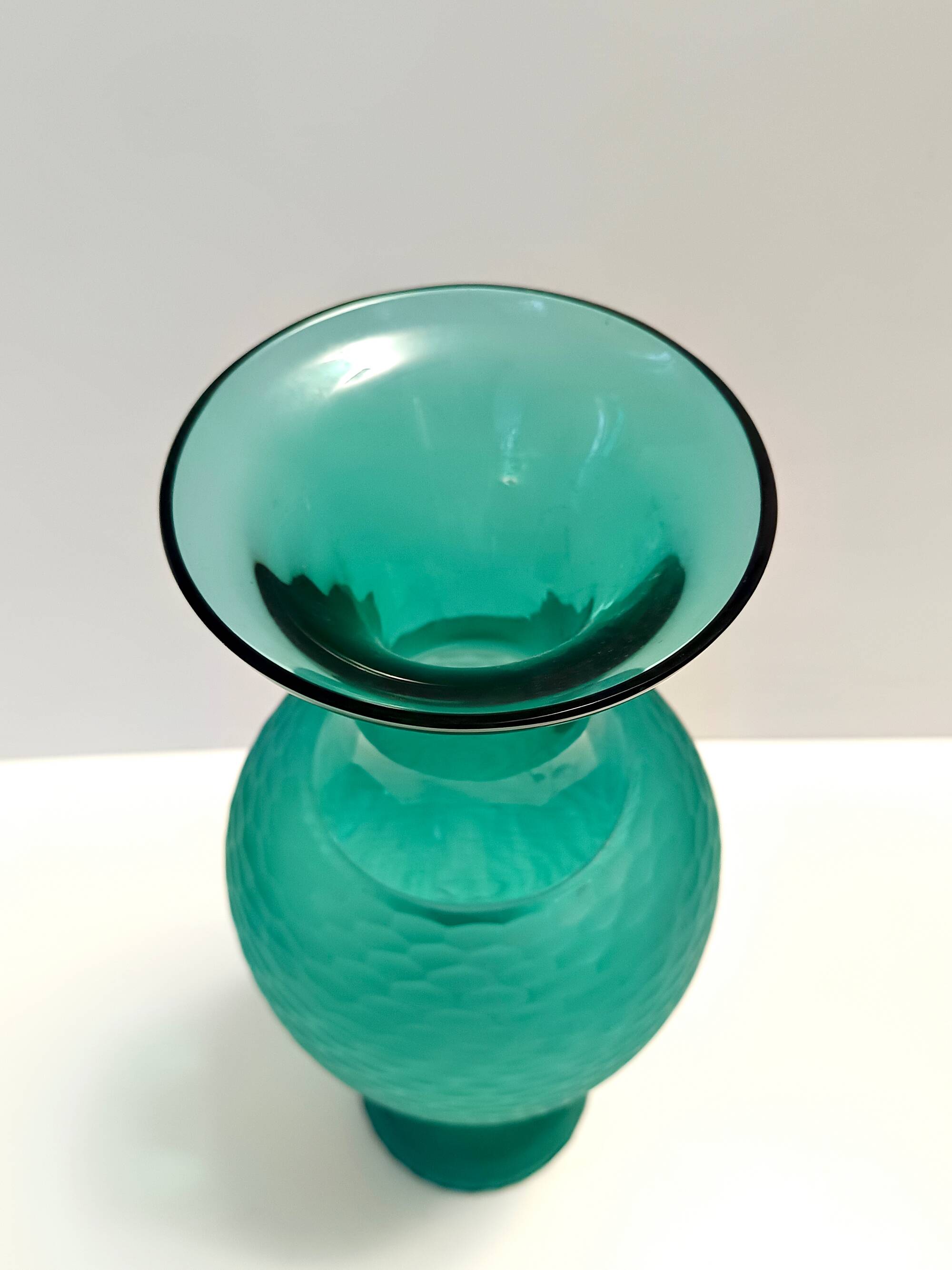 Teal Polished Hand-Blown Murano Glass Vase by Vetrarti, Italy