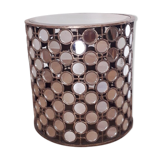 Gilt metal mirrored drum table