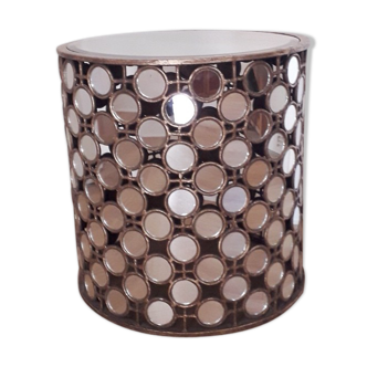 Table miroir en métal doré 1960