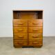 Art Deco work cabinet with drawers, in oak, chest of drawers format.