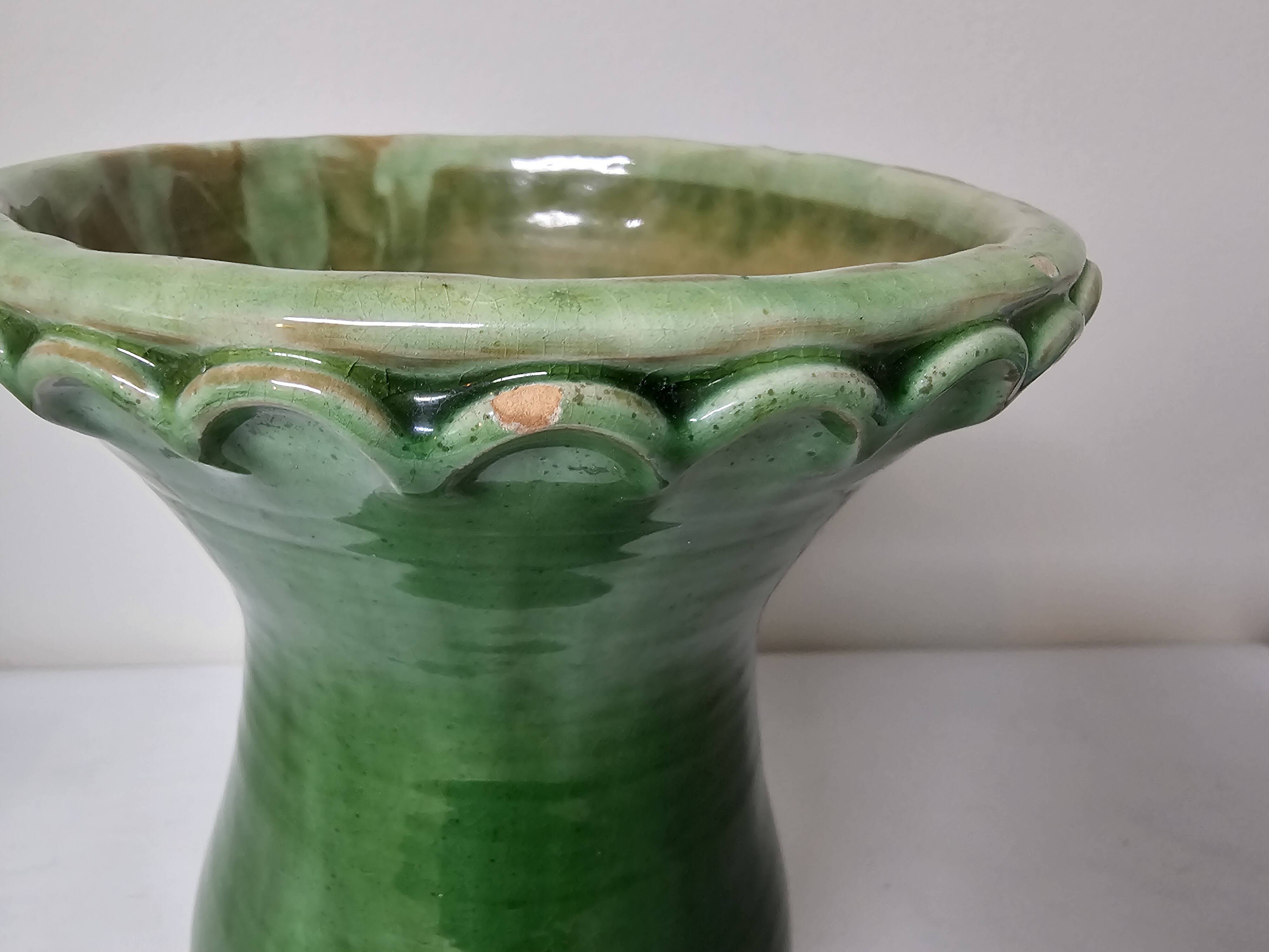 Glazed ceramic vase signed Saint Jean de Fos