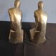 Brass bookend after rodin's "thinker"