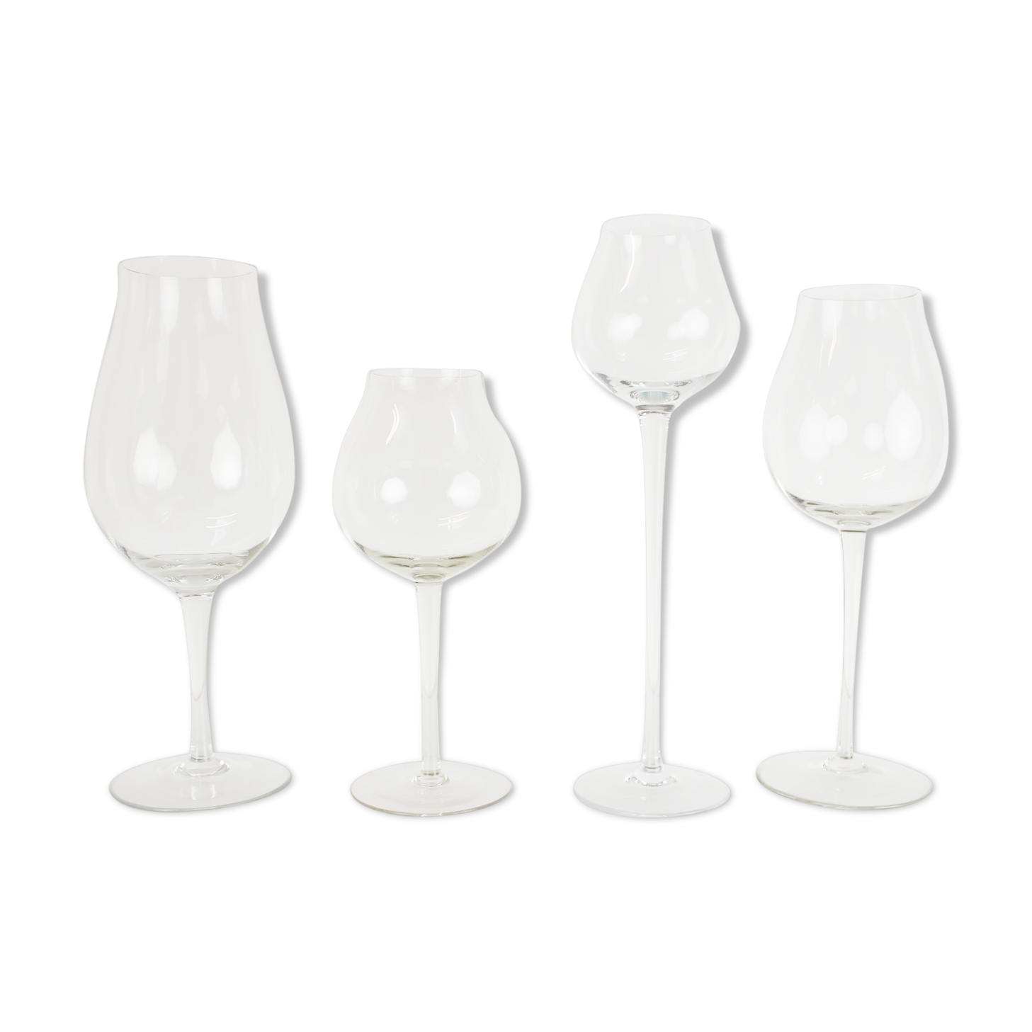 Set of Large Glass Goblets 1960s, Czechoslovakia