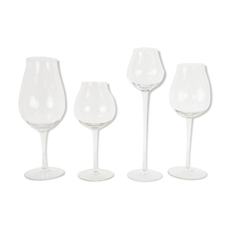 Lot de 4 verres en verre des années 1960, Tchécoslovaquie