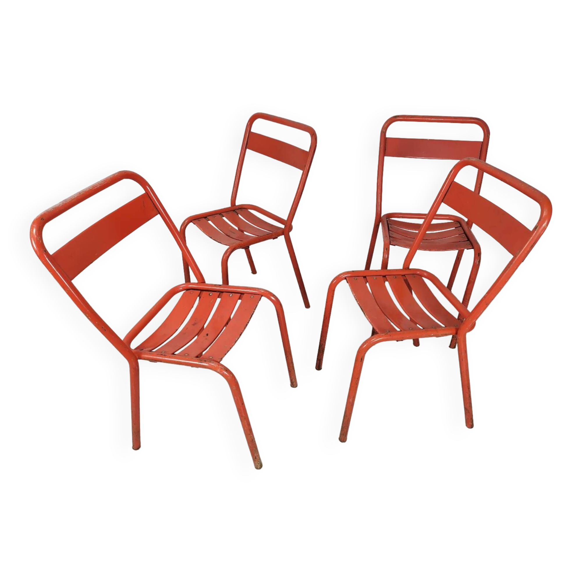 4 tolix metal bistro chairs